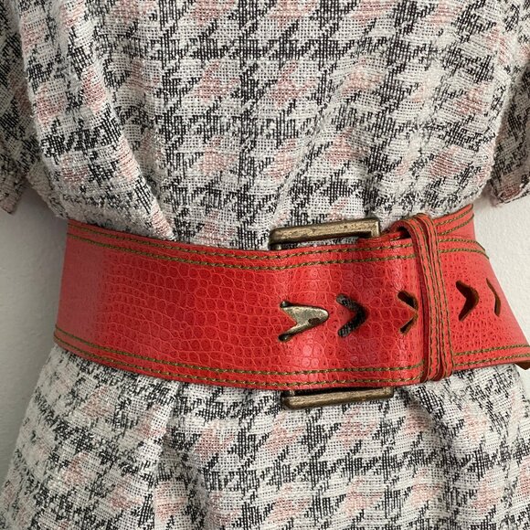 Vintage belt women\'s belt Orange leather belt size L Limited Express accessories main image 6